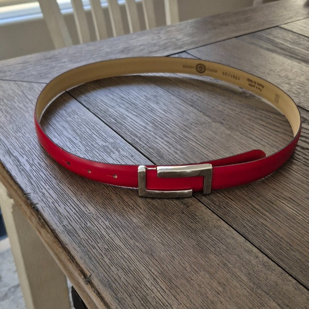 Women's Red Leather Estro Versa Belt